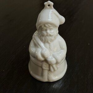 Cost Plus Porcelain Santa Bell Ornament White Japan Made Gift Christmas Decor